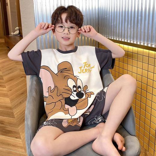儿童睡衣夏季男童中大童短袖短裤男孩宝宝夏天薄款纯棉家居服套装 商品图1