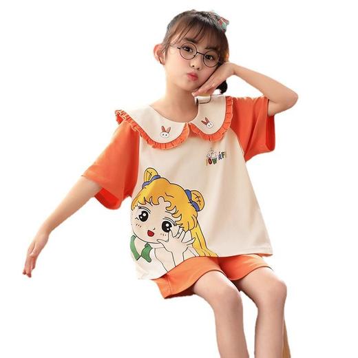 女童睡衣夏季新款短袖纯棉可爱女孩超萌公主娃娃领宝宝夏天家居服 商品图4