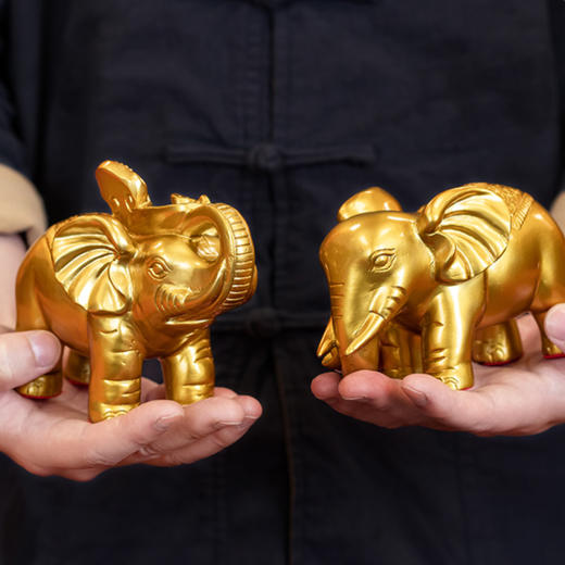 一对象黄铜贝才富摆件玄关客厅办公室酒店饭馆开业送礼工艺品 商品图3