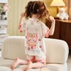儿童睡衣女童夏季冰丝薄款短袖三件套装长裤小女孩大童洋气家居服 商品缩略图2