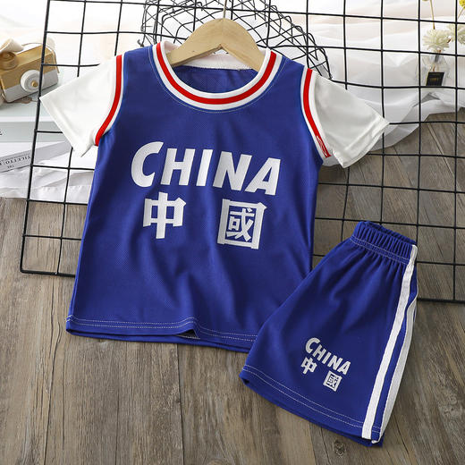 【捡漏价49.9元2套】新款儿童篮球服套装，轻盈透气，洋气薄款速干，夏日必备！男孩女孩都能穿，增添洋气篮球元素，打造时尚宝贝。sh 商品图1