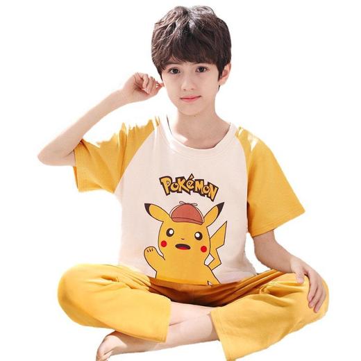 儿童睡衣男童夏季短袖长裤纯棉薄款男孩中大童春秋家居服两件套装 商品图4