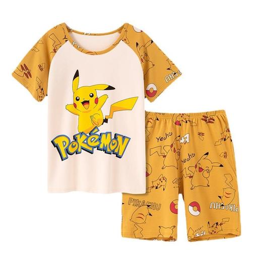 亲子睡衣一家三口夏季纯棉短袖男童中大童薄款母女儿童家居服套装 商品图4