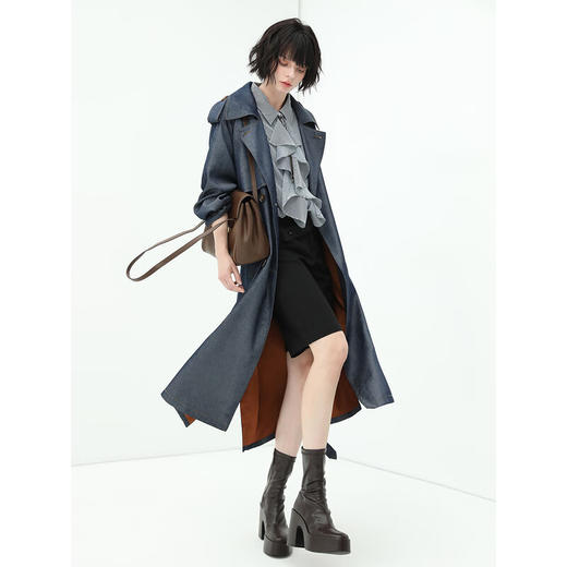 COCOBELLA设计感高腰西装短裤女时尚PU装饰百慕大五分裤SO606 商品图4