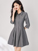 通勤简约，秋季日系翻领显瘦收腰连衣裙WLZD-2318306 商品缩略图2