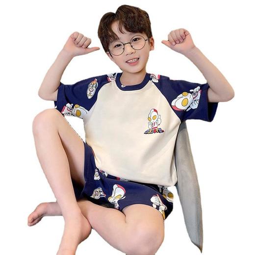 儿童睡衣夏季男童中大童短袖短裤男孩宝宝夏天薄款纯棉家居服套装 商品图4