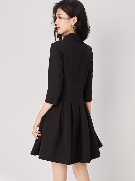 通勤简约，秋季日系翻领显瘦收腰连衣裙WLZD-2318306 商品图1