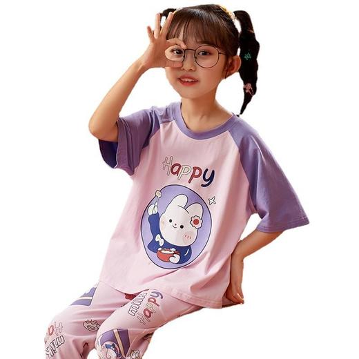 春季女童睡衣纯棉长袖中大童小女孩可爱卡通公主风儿童家居服套装 商品图4