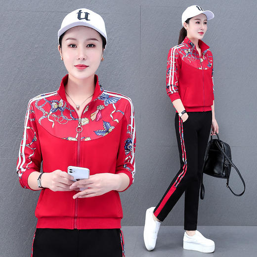 秋季新款，立领小个子春秋运动服运动套装女秋冬长袖休闲两件套QB-THF9909 商品图1