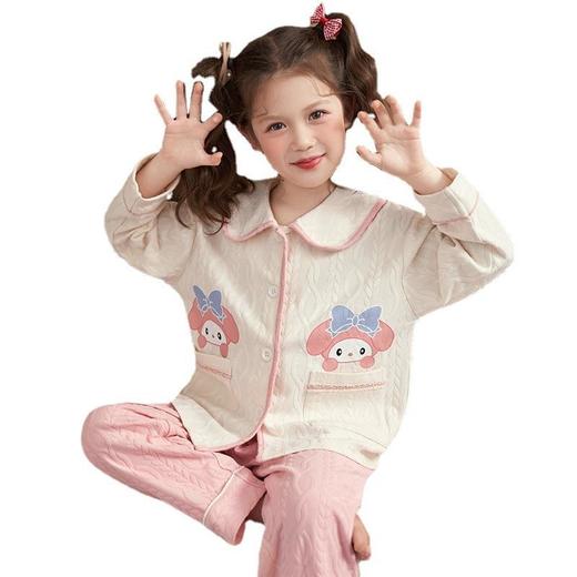 儿童睡衣女童春秋季纯棉开衫长袖卡通中大童宝宝亲子家居服两件套 商品图4