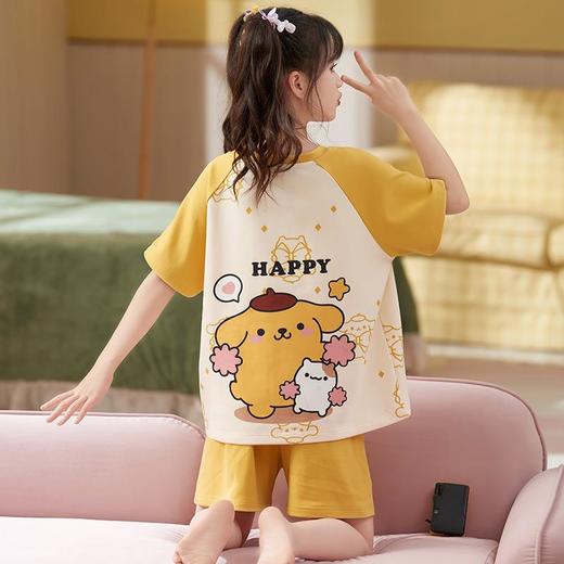 女童睡衣新款纯棉短袖薄款儿童夏季中大童女孩卡通宝宝家居服夏天 商品图1