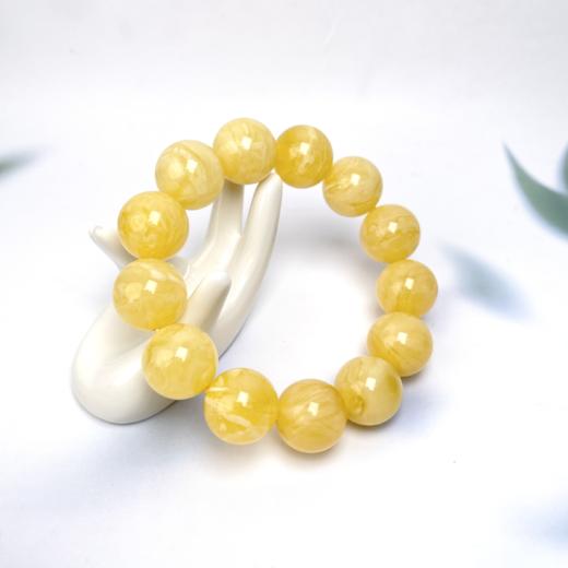 蜜蜡单圈-白花蜡圆珠 商品图0