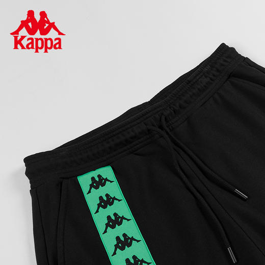 Kappa卡帕复古运动休闲裤2023新款男黑色直筒长裤抽绳小脚卫裤 商品图2