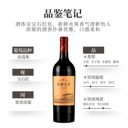 张裕五星干红葡萄酒 商品图1