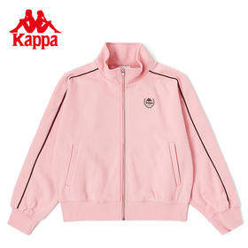 Kappa卡帕复古运动针织开衫2023新款女秋纯色简约卫衣休闲外套