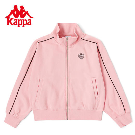 Kappa卡帕复古运动针织开衫2023新款女秋纯色简约卫衣休闲外套 商品图0