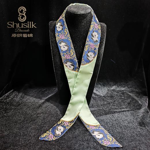 180159蜀锦拼色真丝窄领巾 商品图0