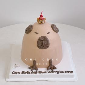 立体卡皮巴拉capybara水豚水猪蛋糕-低糖处理无添加