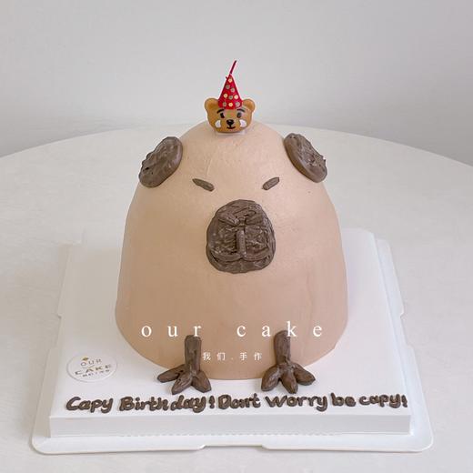 立体卡皮巴拉capybara水豚水猪蛋糕-低糖处理无添加 商品图0
