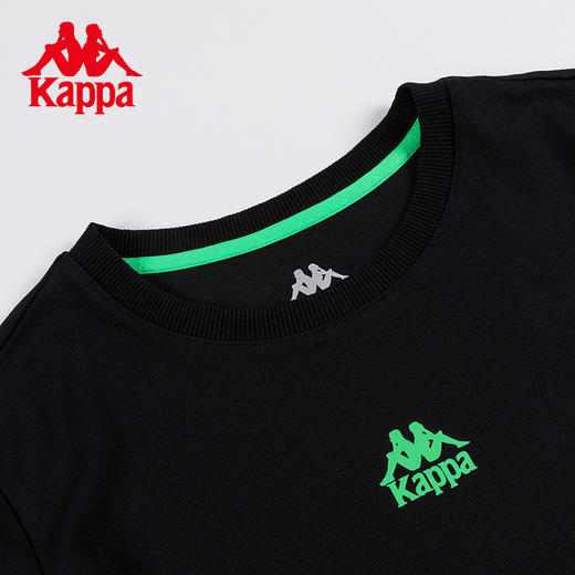 Kappa卡帕复古运动短袖2023新款女撞色串标休闲T恤甜辣短款半袖 商品图4
