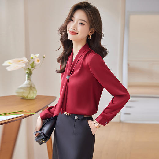 长袖白衬衫女初秋感气质职业面试套装公务员服装教师穿搭衬衣XZ-YZH6608 商品图3