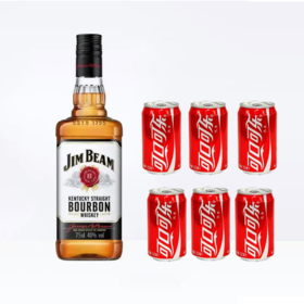 hls可乐桶 金宾占边波本威士忌750ml+6可乐