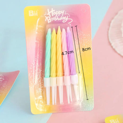 小精灵短螺纹蜡烛 带底座蜡烛 粉/绿/蓝/橙色可选 10支装/板 50板/盒可选 商品图4