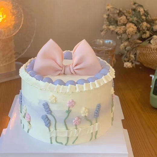 浪漫樱花色，蝴蝶结蛋糕。气质优雅 商品图1