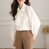 KQL645T8389 灯笼袖春夏新款蝴蝶结衬衫白色内搭衬衣女正装系带设计感职业上衣 商品缩略图2