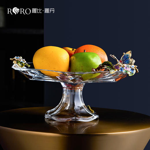 【样品清仓清货3折】罗比罗丹珐琅彩工艺果盘客厅茶几玄关装饰摆件创意水果盘礼盒包装 商品图3