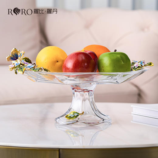 【样品清仓清货3折】罗比罗丹珐琅彩工艺果盘客厅茶几玄关装饰摆件创意水果盘礼盒包装 商品图2