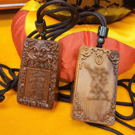 多款雷击木赵公明吊坠木雕盘玩手把件 商品图2