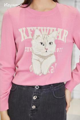 4F 奇威 粉色毛衫