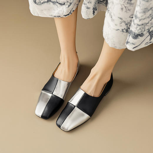 秋季新款，时尚撞色拼接低跟单鞋OFSM-6780 商品图1