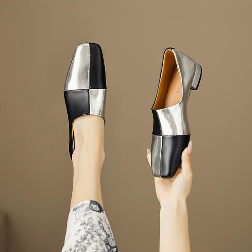 秋季新款，时尚撞色拼接低跟单鞋OFSM-6780 商品图2