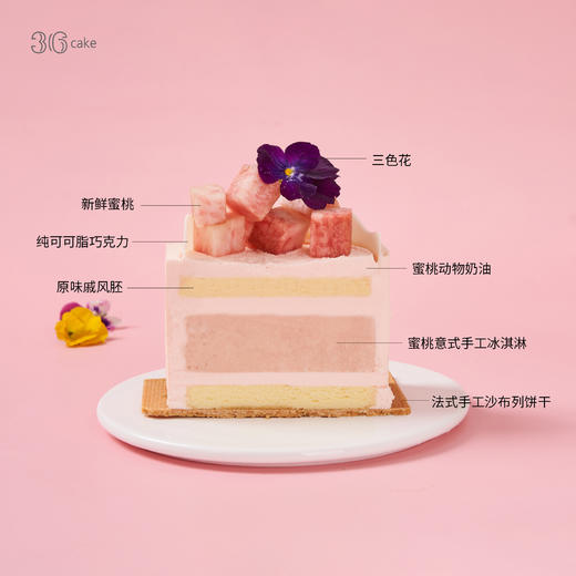 「东莞此款不配送」完熟蜜桃.意式手工冰淇淋蛋糕，可选4英寸东莞不配送「此东莞不配送」 商品图3