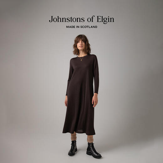 Johnstons of Elgin 女士60支精纺美利奴羊毛长袖连衣裙 商品图0