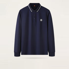 【新款DWP】大依优型大码印花长袖Polo衫翻领男装加肥加大体恤大号上衣胖子