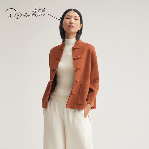 藏红系列羊绒中式领外套SJF95W303W 商品图1