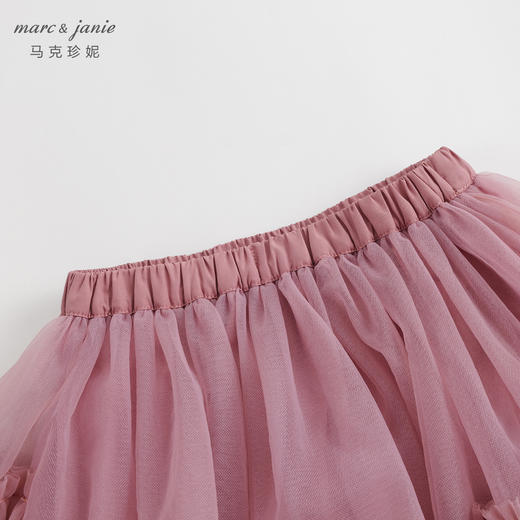 马克珍妮秋装新款女童不规则拼接柔软网纱短裙半身裙231910 商品图3
