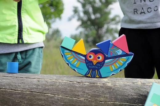 djeco动物平衡猫头鹰积木大块玩具儿童益智2-3岁男孩堆搭智力游戏 商品图9