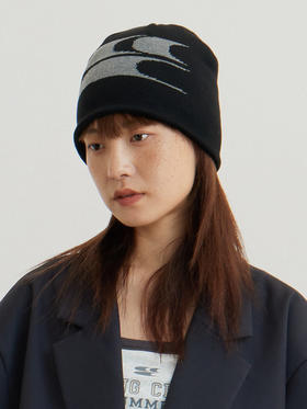 CryingCenter 黑灰大Logo提花针织毛线帽运动冷帽 哭喊中心