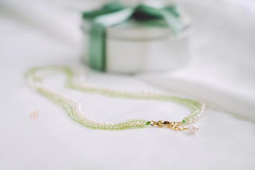 八月特别款----天然橄榄石小米珍珠设计项链 商品图5