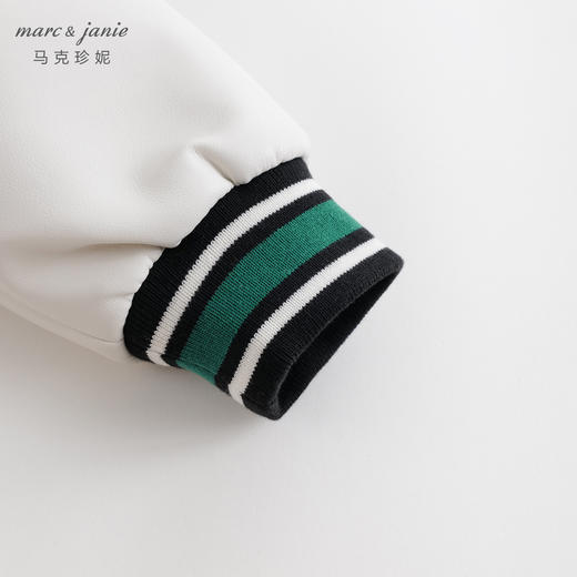 马克珍妮秋装新款 男童学院风印字棒球服皮衣外套 231155 商品图5