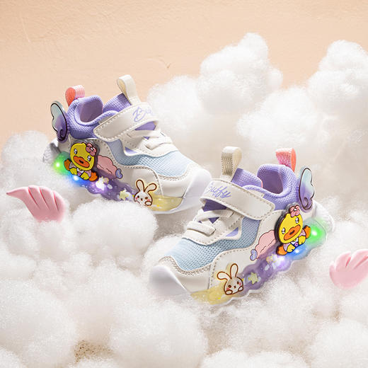 【会发光的天使鸭】B.Duck小黄鸭童鞋休闲运动鞋春秋女童灯鞋 F3485015A 商品图5