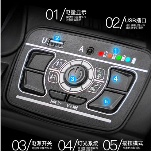 梵酷（FKU）坦克猛禽儿童电动车四轮车遥控越野车 WY 商品图8