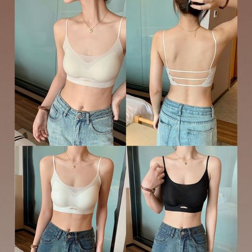 【冰淇淋三条带超薄文胸】2023夏季超薄无束缚文胸内衣 轻薄透气双T美背性感大露背bra 清凉丝滑 渡夏必备的冰皮𝐛𝐫𝐚～美背设计 三条弹力细带让后背可以更透气不闷汗 解开束缚 自在呼吸～ 商品图0