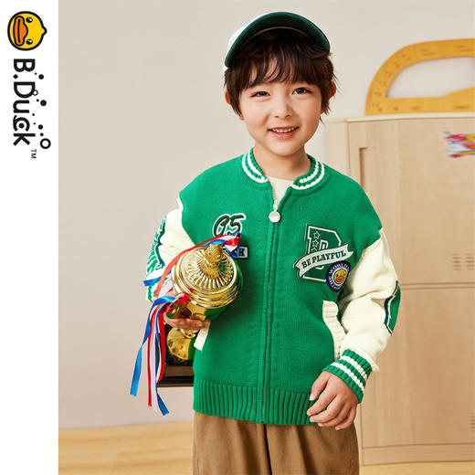 B.DUCK小黄鸭童装春秋针织开衫毛衣105-160 BF3412083 商品图3