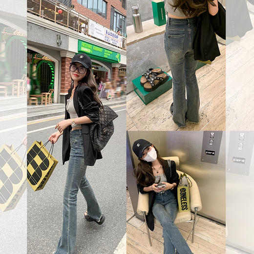 【高街典范】3色牛仔喇叭裤 商品图3