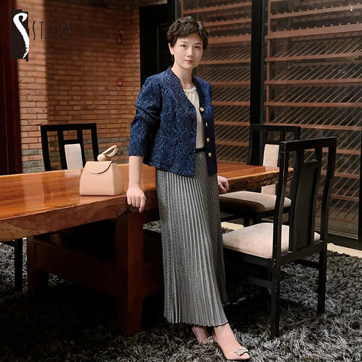 圣三利女装中长款百褶半身裙，半裙SL1935150 商品图0